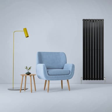 Designer litteät jäähdyttimet mattamusta 1600mm x 560mm