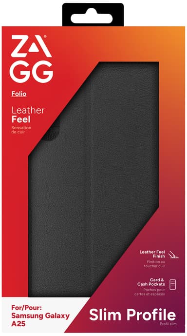 Zagg Samsung Galaxy A25 lompakkokotelo (musta)