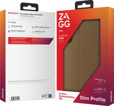 Zagg Samsung Galaxy S24 lompakkokotelo (ruskea)