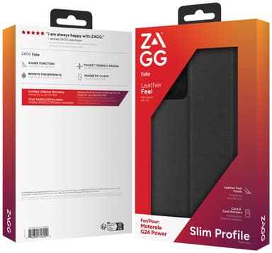 Zagg Motorola G24 Power lompakkokotelo (musta)