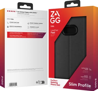 Zagg Nothing Phone 2a lompakkokotelo (musta)
