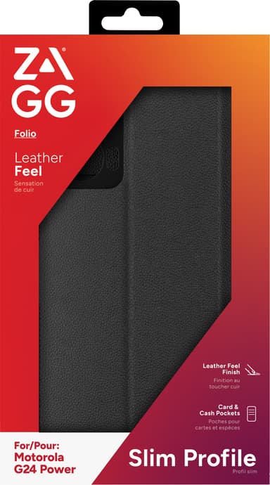 Zagg Motorola G24 Power lompakkokotelo (musta)