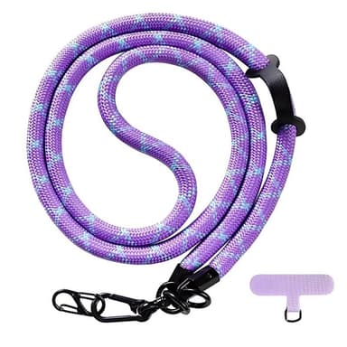 Mobiilikaulanauha 10mm kiinnityslaatan kanssa - Purple Frost