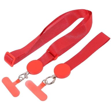 Mobiilikaulanauha 2i1 kiinnityslaatan kanssa - Cherry Red