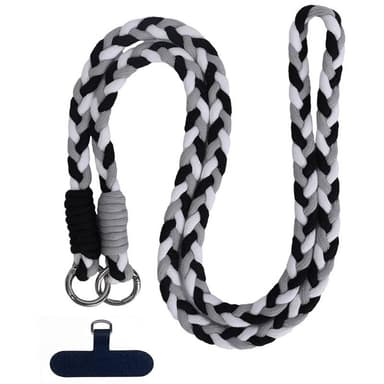 Mobiilikaulanauha 12mm kiinnityslaatan kanssa - Shadow Twist