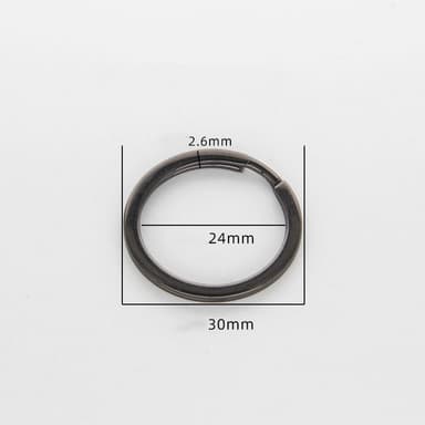 Pyöreät karbiinirenkaat, avaimenperät sinkkiseos 10 kpl Musta 30 mm
