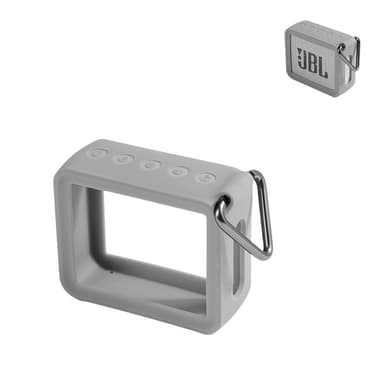 Silikoninen suojakotelo metallikarabiinilla JBL GO2:lle Harmaa