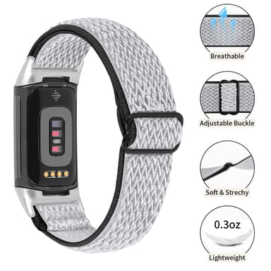 Fitbit Charge 5 -ranneke nailonharmaa / musta