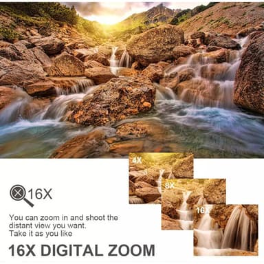 Videokamera 4K UHD / 48MP / 16x zoom laajakulma / 32GB kortti / mikrofoni