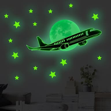 Glow in the Dark Plane Stars -tarrat Ruohon väri