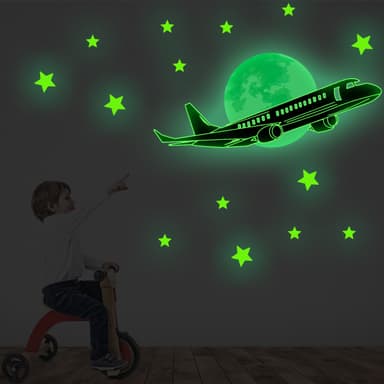 Glow in the Dark Plane Stars -tarrat Ruohon väri