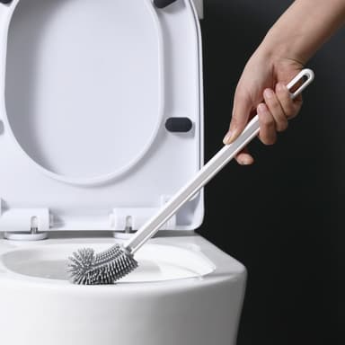 Kaareva silikoninen wc-harja Valkoinen