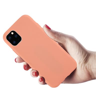Iskunkestävä nestemäinen silikonikotelo iPhone 11 Prolle, oranssi