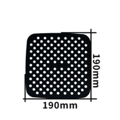 Silikoninen sisäosa Airfryer-neliöön 19x19 cm Musta