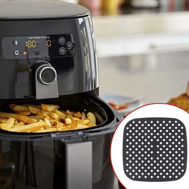 Silikoninen sisäosa Airfryer-neliöön 19x19 cm Musta