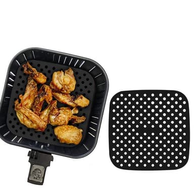 Silikoninen sisäosa Airfryer-neliöön 19x19 cm Musta