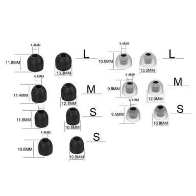 14 pakkaus silikoniset kuulokesuojat SONY WF-1000XM3/WF-1000XM4 Musta