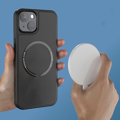 Magneettinen hiilikuituinen latauskotelo iPhonelle Musta iPhone 14 Pro
