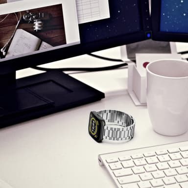 Ruostumattomasta teräksestä valmistettu rannekellohihna Huami Amazfit GTR Mini 20mm Hopea