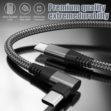 USB-C-laturi kulmaliittimellä 60 W pikalataus Musta 1 m