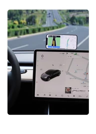 Magneettinen Tesla-auton matkapuhelinteline, taitettava kannettava puhelinteline Hopea