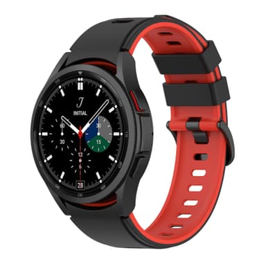 Samsung Galaxy Watch 4 Classic rannekoru silikoni Musta + punainen