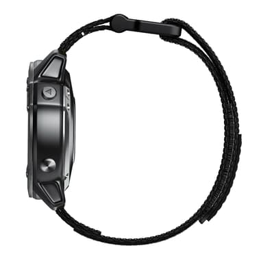 Kellon ranneke 22 mm Garmin Fenix 5/6/7 Forerunner Approach Nylon Musta