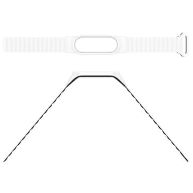 Magneettinen hihna Xiaomi Mi Band 3/4/5/6/7 Musta + Valkoinen