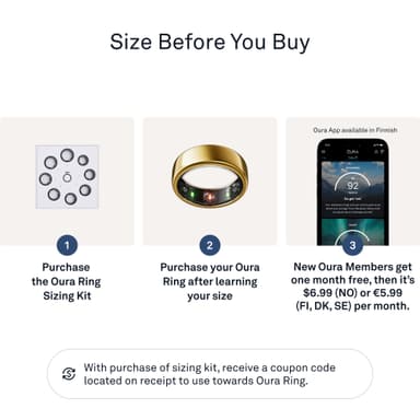 Oura Ring Gen3 Horizon älysormus koko 7 (kulta)
