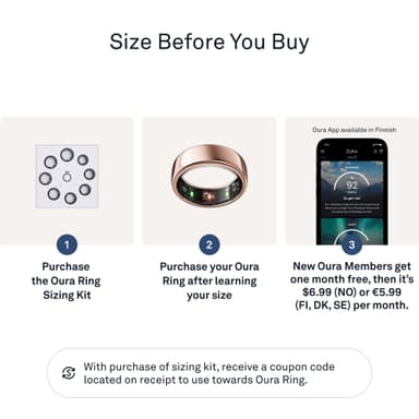 Oura Ring Gen3 Horizon älysormus koko 6 (ruusukulta)