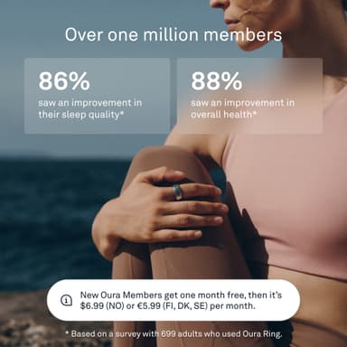Oura Ring Gen3 Horizon älysormus koko 8 (hopea)