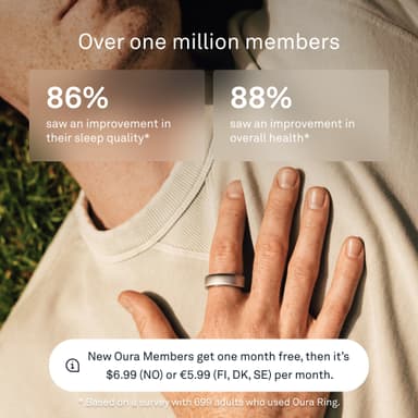 Oura Ring Gen3 Horizon älysormus koko 8 (titaani)