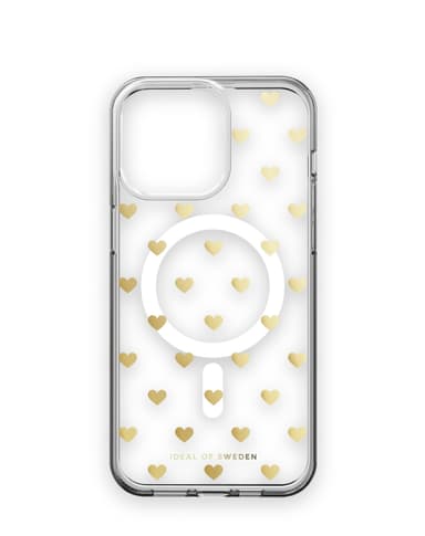 Clear Case MagSafe iPhone 15PM Golden Hearts