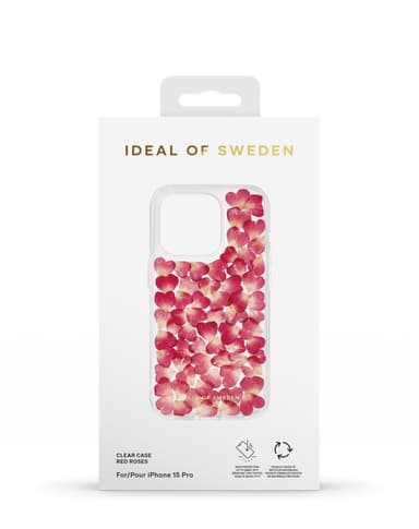Clear Case iPhone 15PR Red Roses