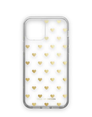 Clear Case iPhone 12/12P Golden Hearts