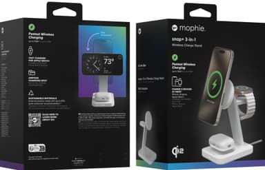 Mophie Snap Plus 3-in-1 Qi2 langaton laturi (valkoinen)