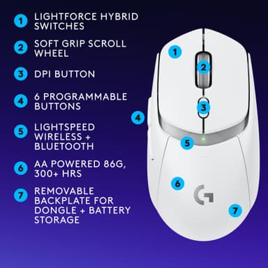 Logitech G G309 pelihiiri (valkoinen)