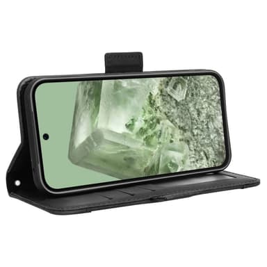 Google Pixel 8a Useita korttipaikkoja Puhelimen Lompakkokotelo - Musta