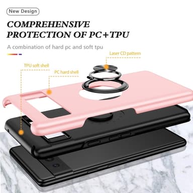 Google Pixel 8a sormenrengasjalustan hybridikotelo
