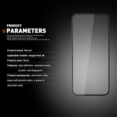 MOCOLO karkaistu lasi koko näytön kalvo Google Pixel 8a