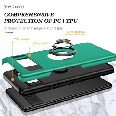 Google Pixel 8a sormenrengasjalustan hybridikotelo