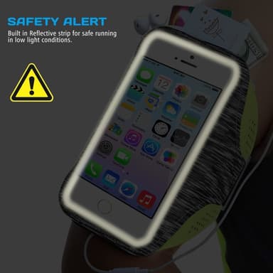 Outdoor Sports Running Arm Bag Case Fitness Mobile Heijastinnauha L