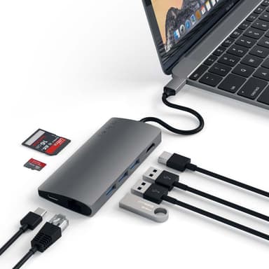 Satechi USB-C 4K Ethernet V2 Multiport USB hubi (avaruudenharmaa)