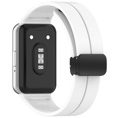 Magneettisella sulkimella varustettu silikonikellon hihna Samsung Galaxy Fit 3:lle (SM-R390) Valkoinen