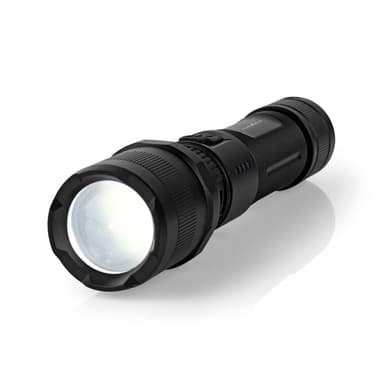 Nedis LED Taskulamppu | Paristokäyttöinen | 3.7 V DC | 10 W | Sisäänrakennettu Litium-Ioni | Paristot sisältyvät | Ladattava | Nimellisvaloteho: 1000 lm | Valoalue: 110 m | Säteen kulma: 9.5 °