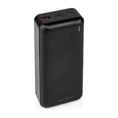 Nedis Virtapankki | 32000 mAh | 2.4 / 3.0 / 3.25 A | Lähtöliitäntöjen määrä: 2 | Lähtöliitäntä: 1x USB-A / 1x USB-C™ | Sisääntulon liitäntä: 1x Micro USB / 1x USB-C™ | PD3.0 45W / PD3.0 65W | Litium-Polymeeri