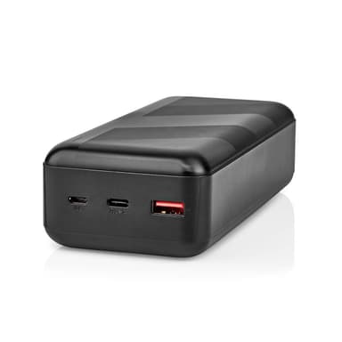 Nedis Virtapankki | 32000 mAh | 2.4 / 3.0 / 3.25 A | Lähtöliitäntöjen määrä: 2 | Lähtöliitäntä: 1x USB-A / 1x USB-C™ | Sisääntulon liitäntä: 1x Micro USB / 1x USB-C™ | PD3.0 45W / PD3.0 65W | Litium-Polymeeri
