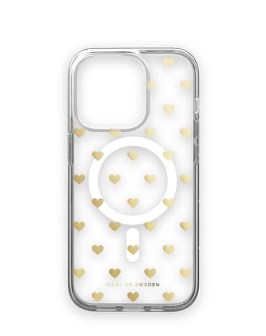Clear Case MagSafe iPhone 14PR Golden Hearts