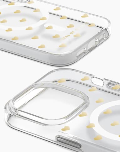 Clear Case MagSafe iPhone 14PR Golden Hearts