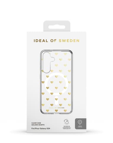 Clear Case MagSafe Galaxy S24 Golden Hearts
